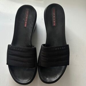 Prada leather platform sandals